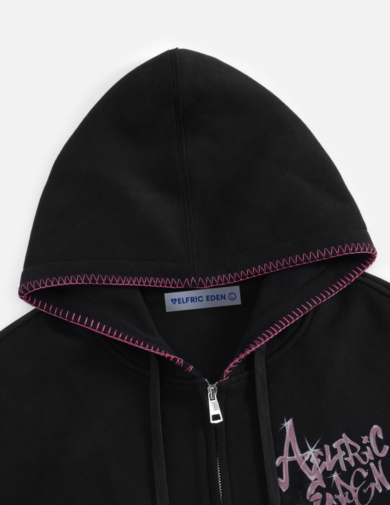 Aelfrc Eden Boxy Cherry Hoodie Y2K Graphic Hooded Sweatshirt Streetwear Zip Up Hoodies Unisex - Image 5