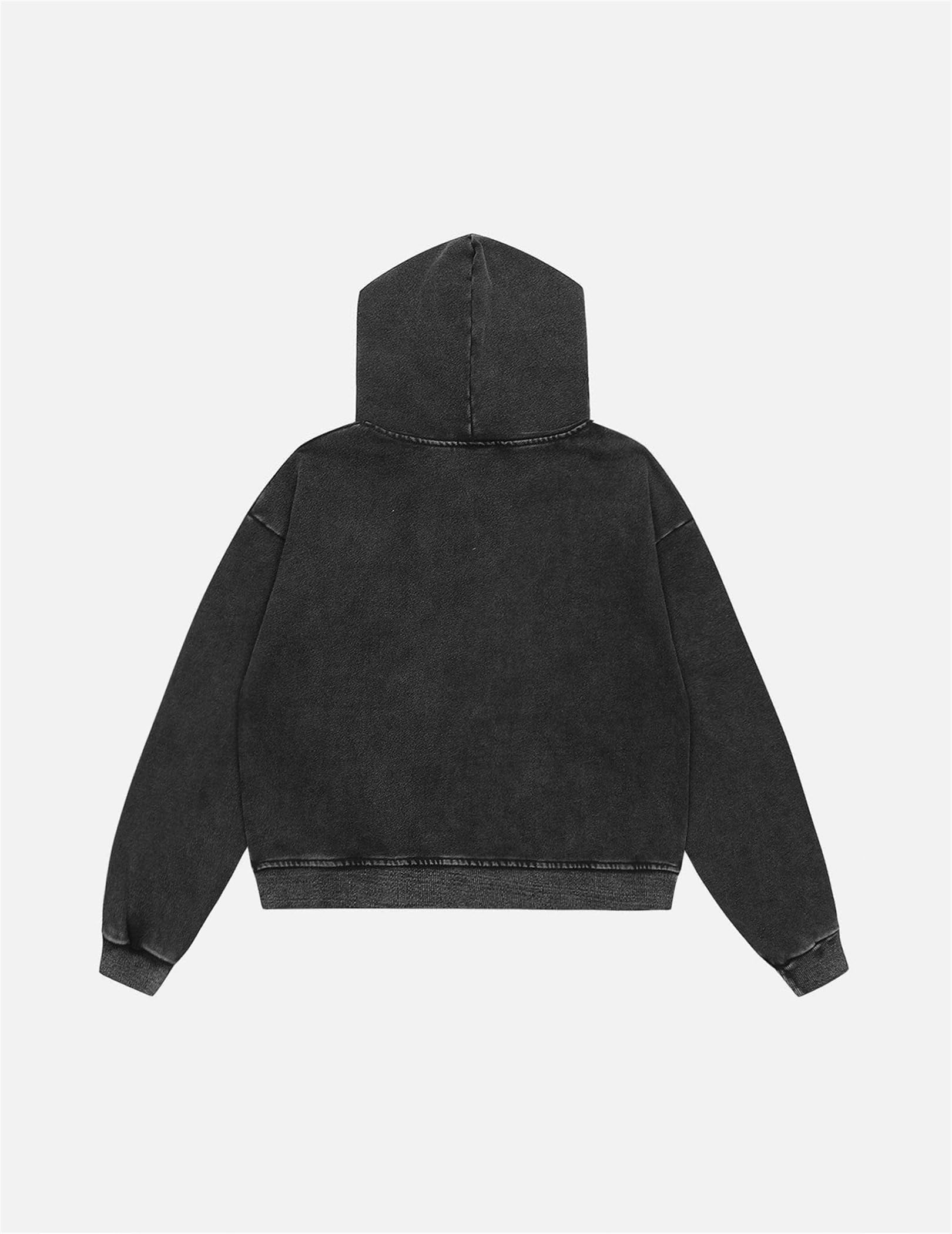 Aelfric Eden Hoodies Washed Solid Zip Up Hoodie Casual Cropped Hooded Sweatshirt Long Sleeve Zipper Pullover Streetwear - Image 6