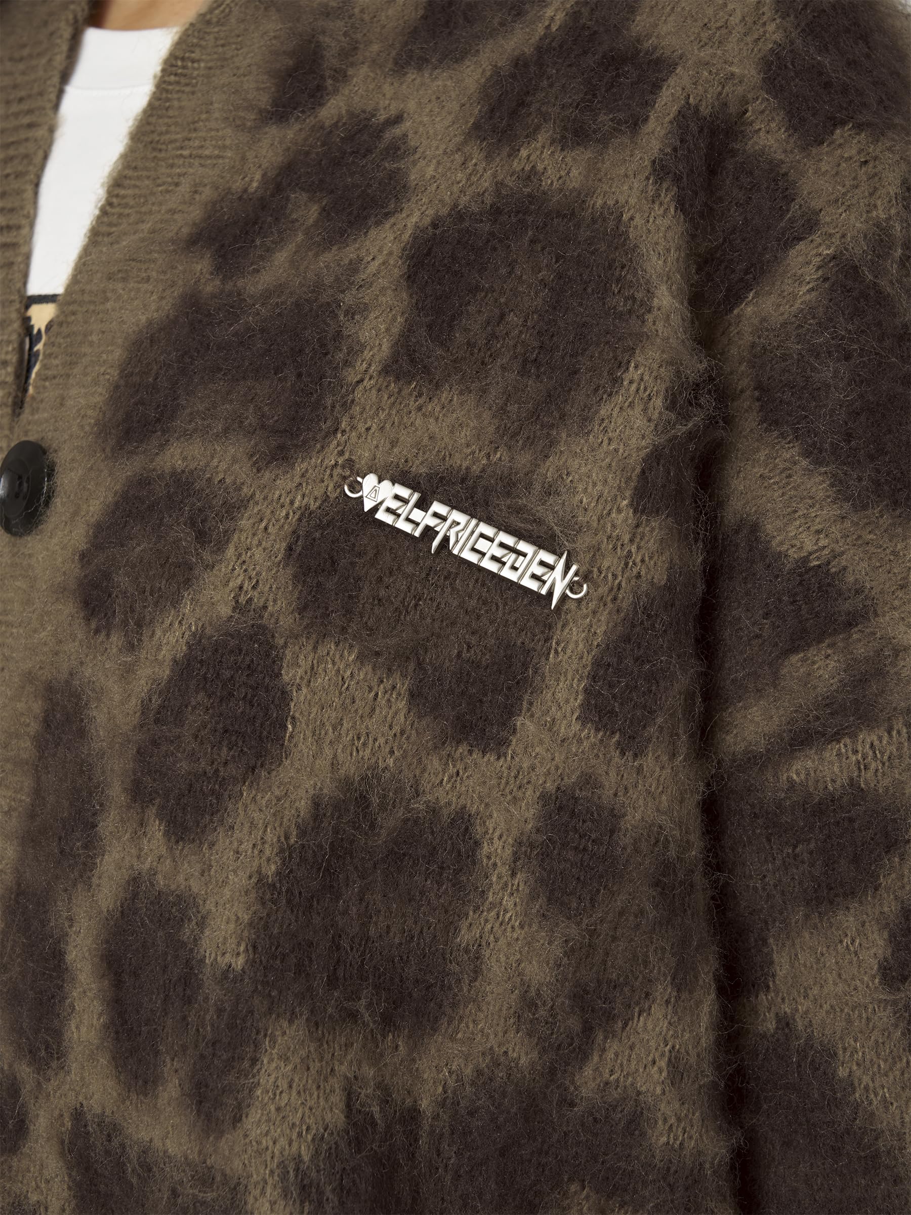 Aelfric Eden Leopard Print Cardigan Sweaters for Women Oversized Cheetah Y2k Crewneck Button Down Long Sleeve Cardigans - Image 7